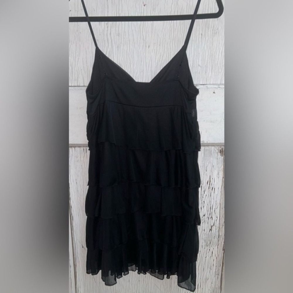 Romantic Goth Charlotte Russe Black Tiered Ruffle Chiffon Mini Dress Y2K Party - Picture 3 of 6